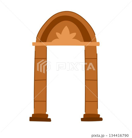 Stone archway structure depicting ancient architectural gate design Stone archway structure depicting ancient architectural gate design 134416790