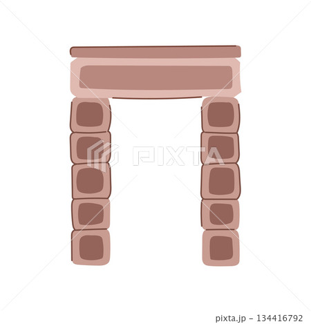 Stone gate arch structure element symbol illustration Stone gate arch structure element symbol illustration 134416792