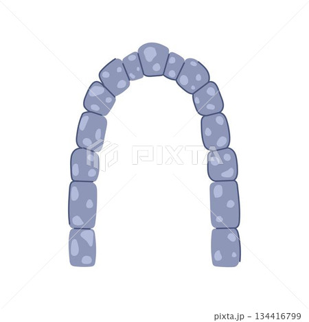 Stone arch entrance architecture forming a sturdy portal 134416799