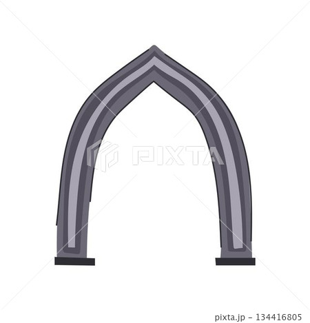 Stone arch gate forming medieval passage entrance Stone arch gate forming medieval passage entrance 134416805