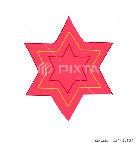 Star of david outline showing jewish symbol of faith 134416834