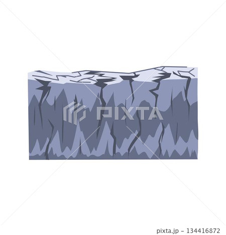 Cracked ground cross section illustrating dry soil layers 134416872