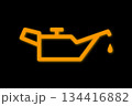 Oil Check in car engine. Oil check in motor. Warning light indicator. Logo for dashboard. Vector illustration. 134416882