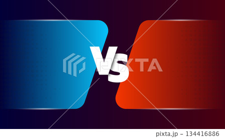 Versus Game cover. Banner sport vs. Competition vs Game Match. Team concept. Red or blue team. Vector illustration. 134416886