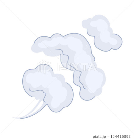 Smoke or steam cloud puff cartoon illustration 134416892
