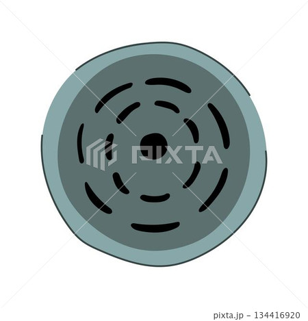 Round drain or sewer manhole grid icon 134416920
