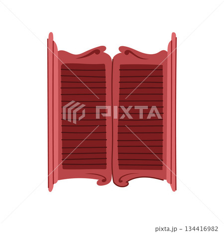 Red saloon swinging doors representing wild west entrance 134416982