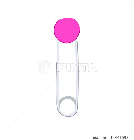 Pink head baby safety pin illustration Pink head baby safety pin illustration 134416989