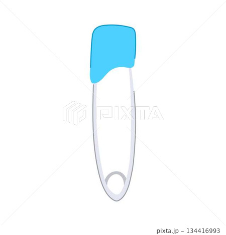 Blue safety pin indicating baby care and security Blue safety pin indicating baby care and security 134416993