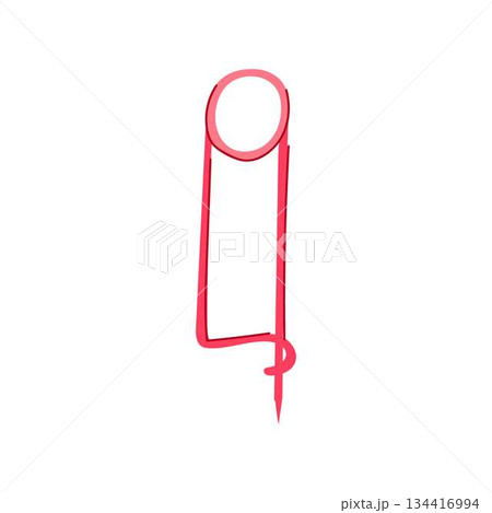 Pink safety pin abstract minimalist line illustration Pink safety pin abstract minimalist line illustration 134416994