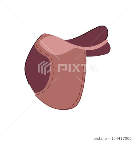 English riding saddle illustration representing equestrian sport equipment 134417006