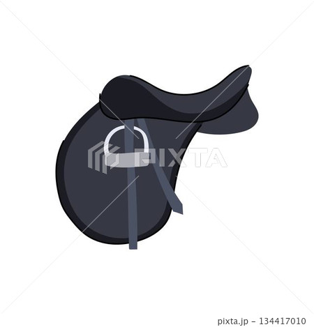 Equestrian sport saddle with stirrup and strap 134417010
