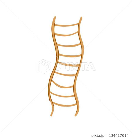 Wavy flexible rope ladder for climbing and progress concept 134417014