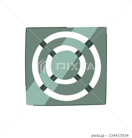 Road drain cover displaying concentric circle pattern 134417034
