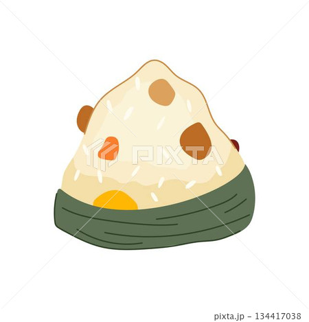 Traditional rice dumpling zongzi with sticky rice and filling Traditional rice dumpling zongzi with sticky rice and filling 134417038