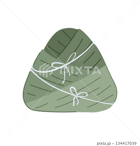 Traditional zongzi rice dumpling wrapped in bamboo leaves 134417039