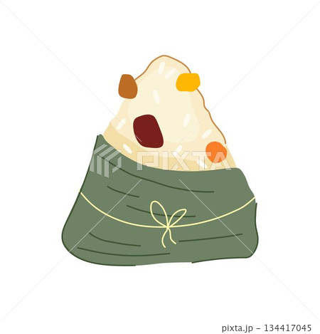 Zongzi sticky rice dumpling wrapped in bamboo leaf 134417045