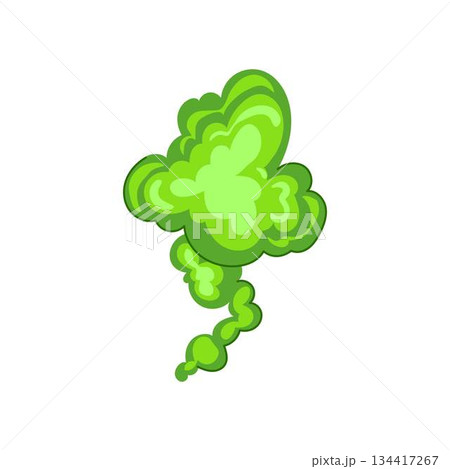 Green toxic gas cloud representing bad odor or pollution 134417267