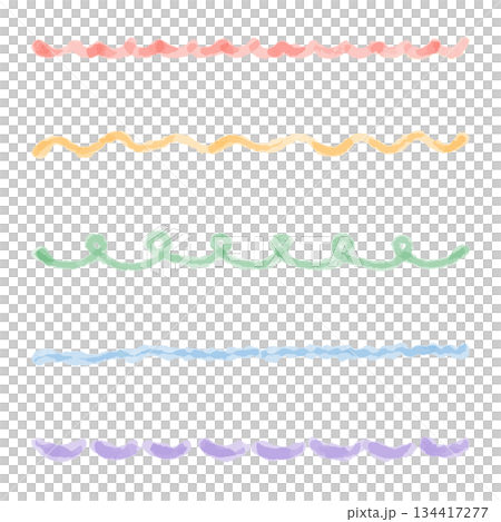 Easy hand-drawn line material series | Watercolor spiral line set Easy hand-drawn line material series | Watercolor spiral line set 134417277