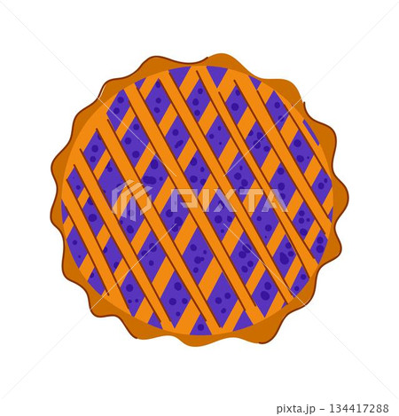 Blueberry pie with lattice crust top view Blueberry pie with lattice crust top view 134417288