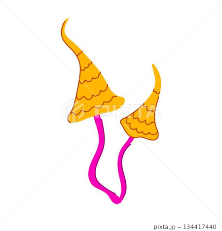 Neon groovy psychedelic mushrooms illustration Neon groovy psychedelic mushrooms illustration 134417440