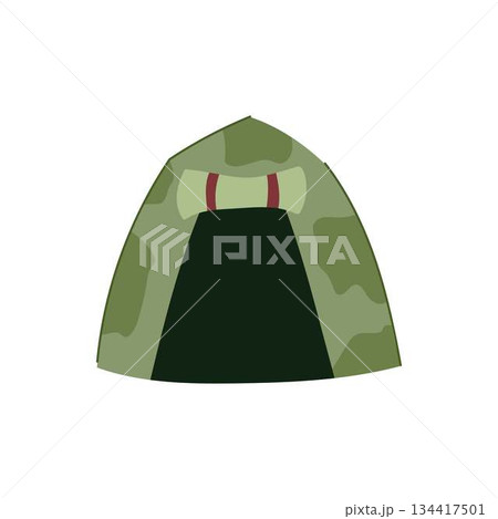 Camouflage military tent vector flat illustration on white 134417501