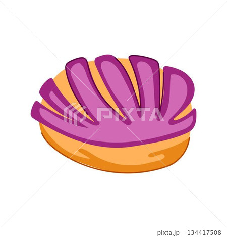 Mexican concha with purple topping illustration of sweet bread 134417508