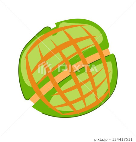 Green mexican concha sweet bread vector illustration 134417511
