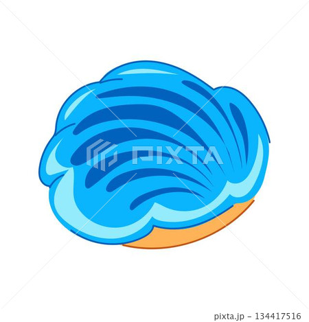 Mexican sweet bread concha dessert pastry illustration 134417516