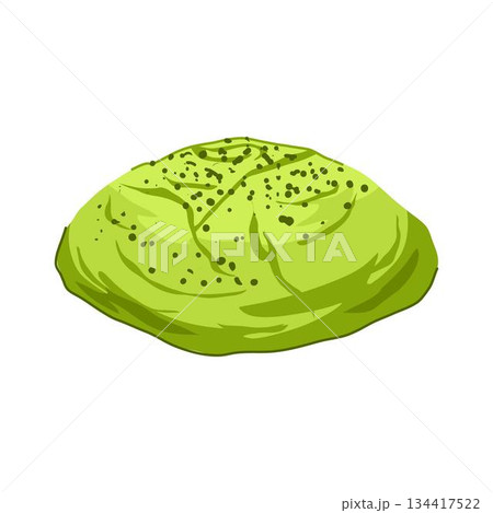 Matcha flavored dessert bun illustration with sprinkles 134417522