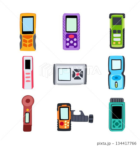 Assortment of handheld laser distance measuring tools Assortment of handheld laser distance measuring tools 134417766