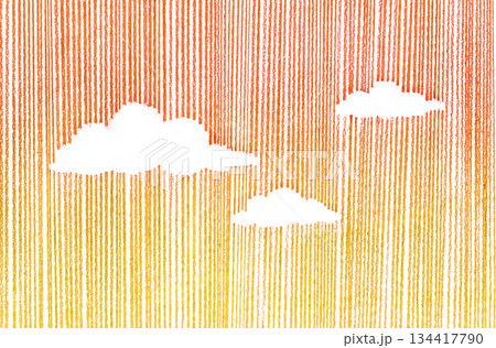 色鉛筆で描いた夕焼け 134417790