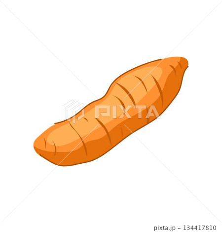 Jicama root vegetable isolated on white background Jicama root vegetable isolated on white background 134417810