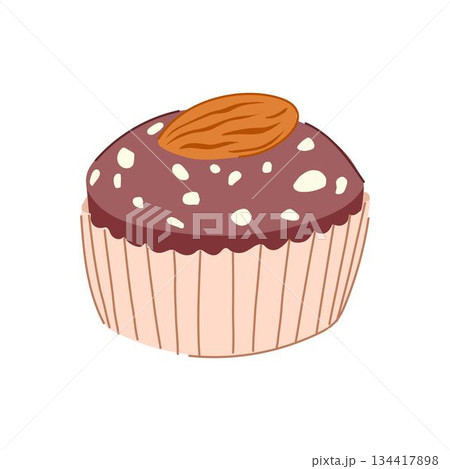 Delicious indian sweet with almond and sprinkles Delicious indian sweet with almond and sprinkles 134417898