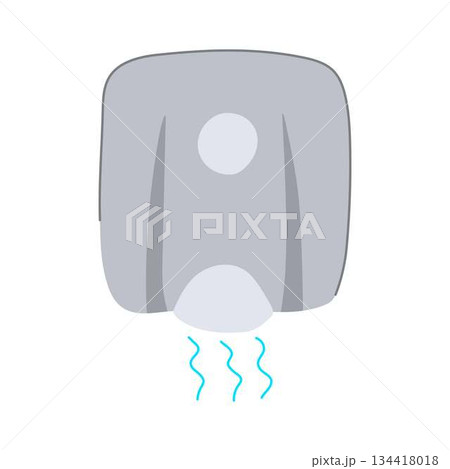 Hand dryer machine blowing hot air for hygiene Hand dryer machine blowing hot air for hygiene 134418018