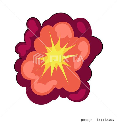 Stylized fireball explosion bursting with comic energy Stylized fireball explosion bursting with comic energy 134418303