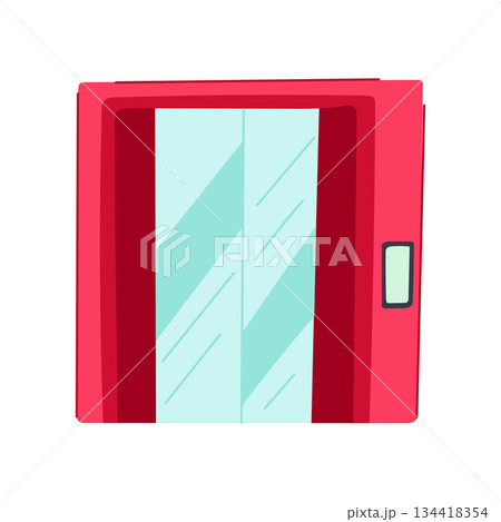 Elevator doors closed button panel in modern building Elevator doors closed button panel in modern building 134418354
