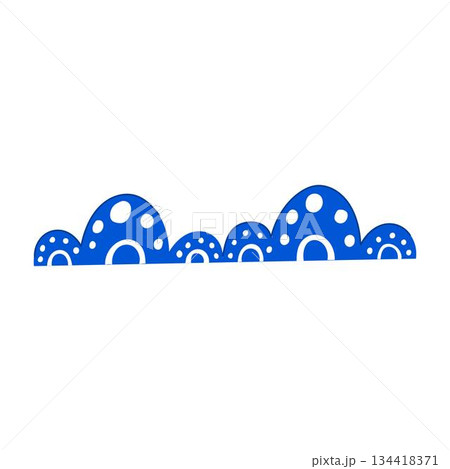 Blue organic abstract border design element pattern 134418371