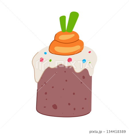 Easter sweet cake with carrot decoration Easter sweet cake with carrot decoration 134418389