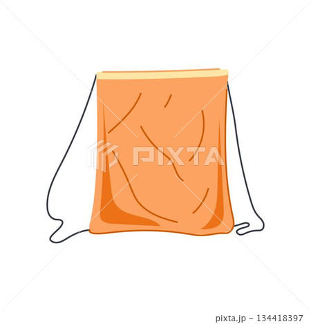 Drawstring sack icon parcel with pull cord Drawstring sack icon parcel with pull cord 134418397