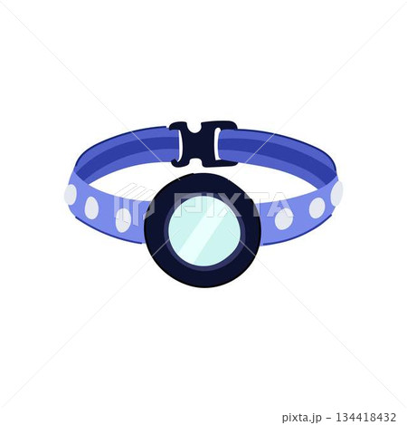 Dog collar with pet tracking device illustration 134418432