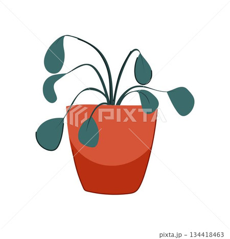 Withered houseplant pot icon losing life and growth Withered houseplant pot icon losing life and growth 134418463