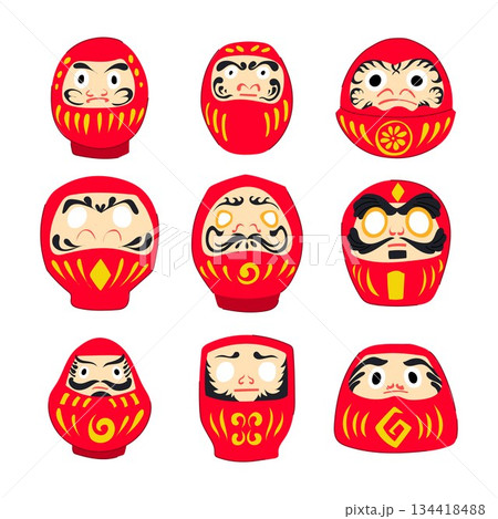 Japanese daruma dolls expressing tradition and good fortune Japanese daruma dolls expressing tradition and good fortune 134418488
