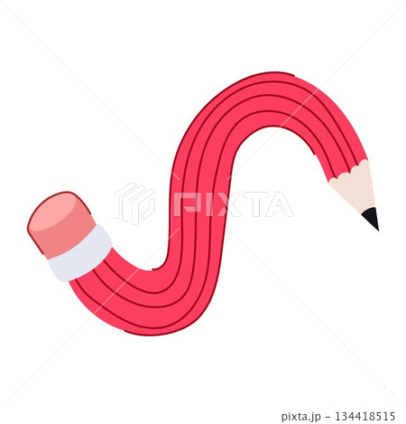 Flexible red pencil bending creativity and new ideas Flexible red pencil bending creativity and new ideas 134418515