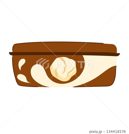 Ice cream container packaging with sweet dessert illustration Ice cream container packaging with sweet dessert illustration 134418576