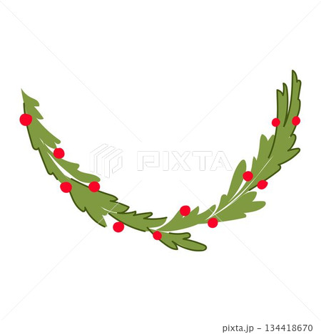 Christmas garland design illustrating festive holiday decoration Christmas garland design illustrating festive holiday decoration 134418670