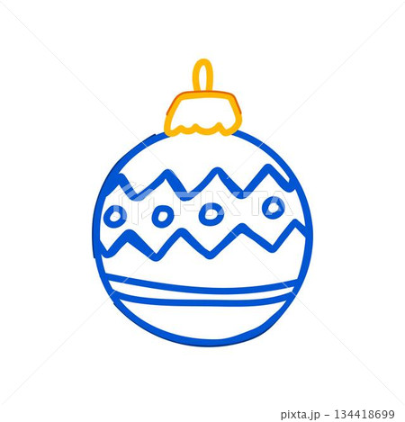 Christmas ornament illustration featuring abstract pattern and hanger Christmas ornament illustration featuring abstract pattern and hanger 134418699