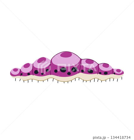 Cute purple caterpillar insect larva illustration artwork 134418734