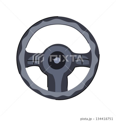 Car steering wheel icon representing direction and control 134418751
