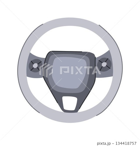 Driving modern car steering wheel technology control illustration Driving modern car steering wheel technology control illustration 134418757